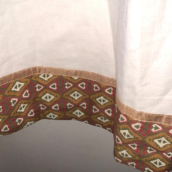 Sequin Crafts Womens Ethnic Dress L White & Red Patterned Cotton - Picture 6 of 9